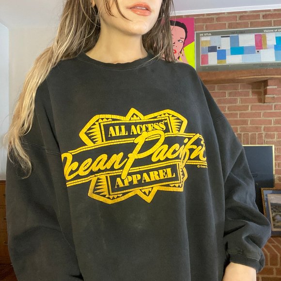 Vintage 1992 Ocean Pacific Oversized Crewneck Sweatshirt Boxy OP Unisex … - Picture 1 of 16